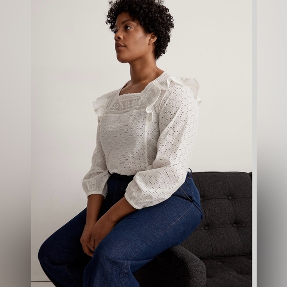 Madewell Eyelet Square Neck Top - Picture 7 of 13